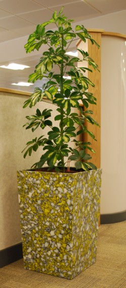 recycled plastic plant pot made from plastic gas pipe